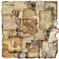 Scrapbooking matricák égett hatással - Tengeri, 50 darab