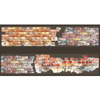 Scrapbooking műanyag Washi szalagok kőfal mintával - Színes, 2 méter