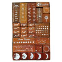 Scrapbooking faanyag bélyegző készlet - Dátum és idő, 30 db