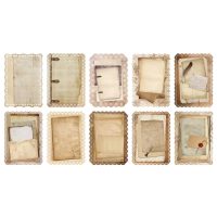 Scrapbooking nagy csipkés dekoratív papírok - 10 darab, minta C