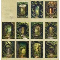 Scrapbooking papír díszcsomag - Titkos ajtók, 20 darab