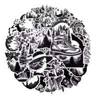 Scrapbooking fekete-fehér matricák - 50 darab