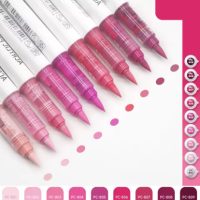 Scrapbooking akril ecsetek - Édes rózsaszín sorozat, 9 darab