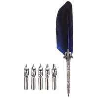 Kreatív scrapbook készlet hívó tollal és cserélhető hegyekkel - Királykék