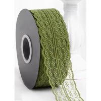 Scrapbooking széles csipke - Zöld, 45 méter
