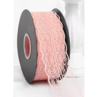 Scrapbooking széles csipke - Világos rózsaszín, 45 méter