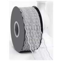 Scrapbooking széles csipke - Világosszürke, 45 méter