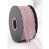 Scrapbooking szélescsipke - Púder rózsaszín, 45 méter