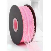 Scrapbooking csipke - Világos rózsaszín, 45 méter