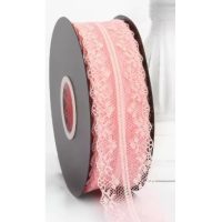 Scrapbooking csipke - Világos rózsaszín, 45 méter