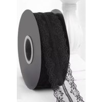 Scrapbooking csipke - Fekete, 45 méter