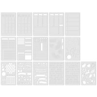 Scrapbooking sablon készlet rajzoláshoz - Fehér, 16 db