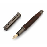 Fából készült tinta töltőtoll - Barna-fekete