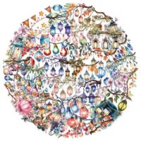 Scrapbooking matricák - Lámpások, 50 darab