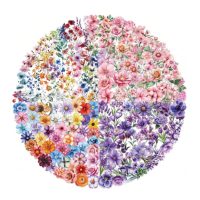 Scrapbooking matricák - Színes virágok, 200 darab