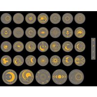 Scrapbooking matricák - Arany csillagok, 70 darab