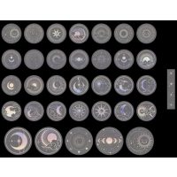 Scrapbooking matricák - Ezüst űr, 70 darab