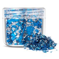 Scrapbooking dekoratív betétek fémből - Kék ezüst, JB26