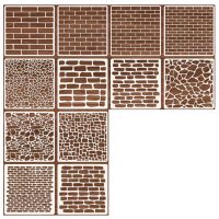 Scrapbooking sablon készlet rajzoláshoz - Textúrák keveréke, 12 darab