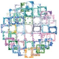 Scrapbooking matricák - Kristály keretek pillangókkal, 110 darab