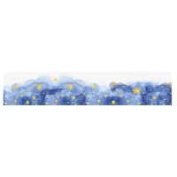 Japán stílusú scrapbooking szalag - Sötétkék csillagokkal, 2 méter