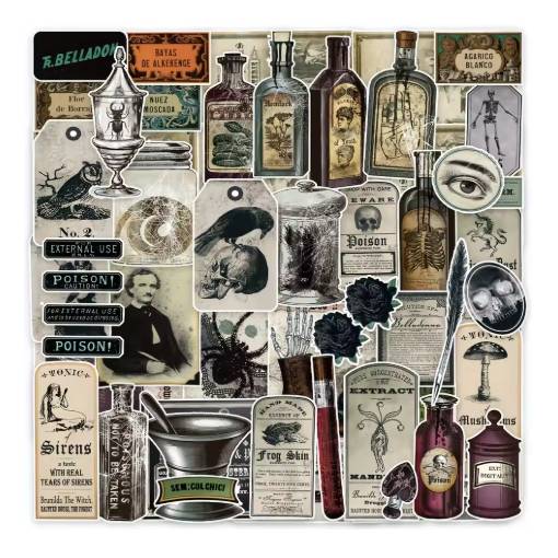 Foto - Scrapbooking vintage gótikus matrica - 50 db