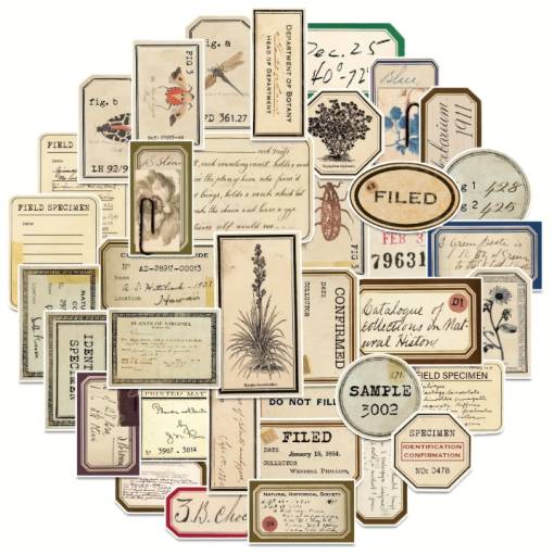 Foto - Vintage scrapbooking matricák - 70 darab