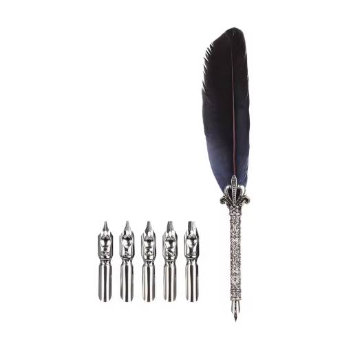 Foto - Kreatív scrapbook készlet hívó tollal és cserélhető hegyekkel - Sötétkék