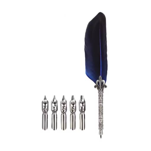 Foto - Kreatív scrapbook készlet hívó tollal és cserélhető hegyekkel - Királykék