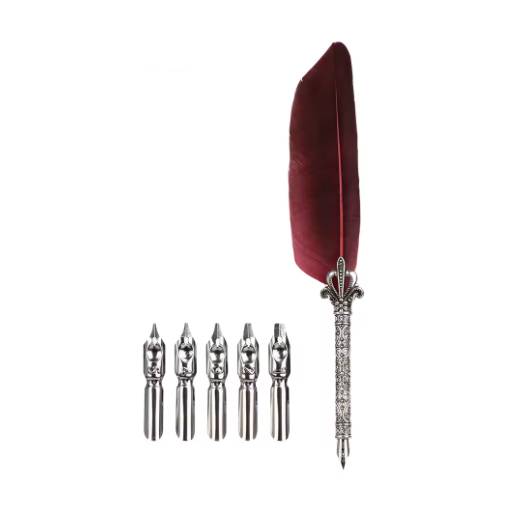 Foto - Kreatív scrapbook készlet hívó tollal és cserélhető hegyekkel - Piros Fonal