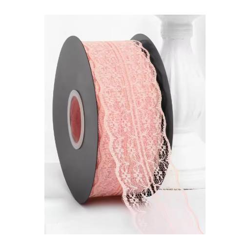 Foto - Scrapbooking széles csipke - Világos rózsaszín, 45 méter