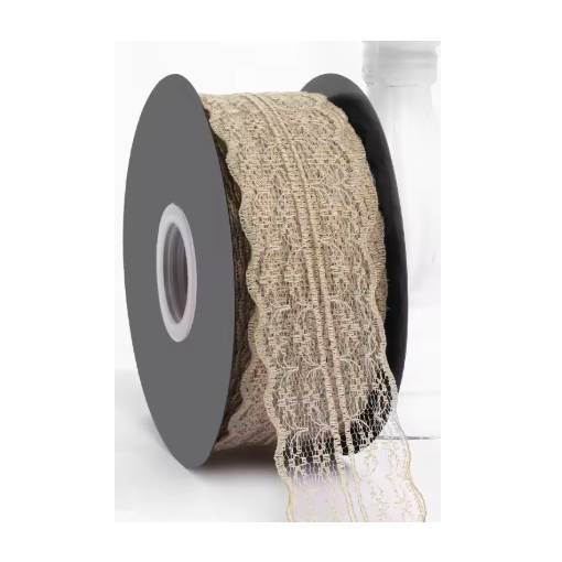 Foto - Scrapbooking széles csipke - Khaki, 45 méter