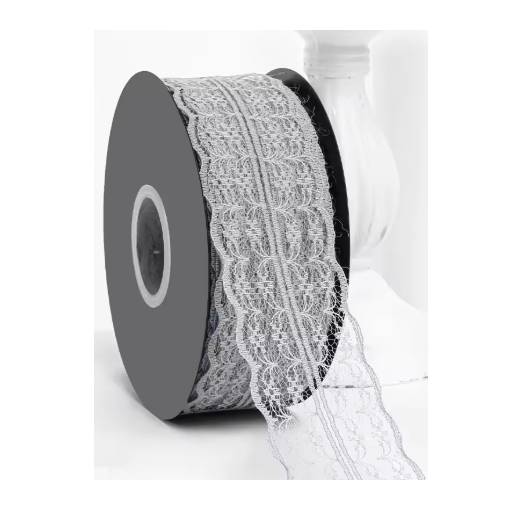 Foto - Scrapbooking széles csipke - Világosszürke, 45 méter