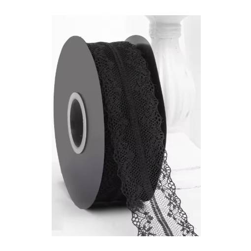 Foto - Scrapbooking csipke - Fekete, 45 méter