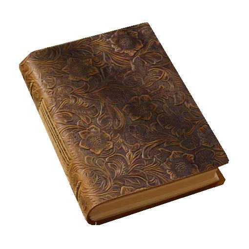 Foto - Scrapbook napló bőr borítóval - Barna, mintás