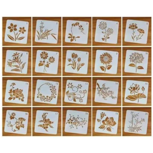 Foto - Scrapbooking sablon készlet rajzoláshoz - Fehér, 1-től 20-ig