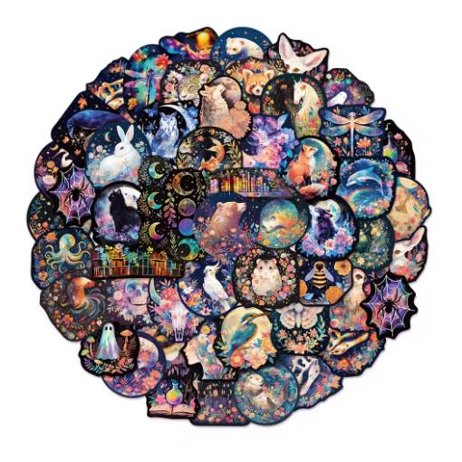 Foto - Scrapbooking matricák - Mágikus állatok, 50 db