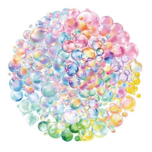 Foto - Scrapbooking matricák - Színes buborékok, 50 db