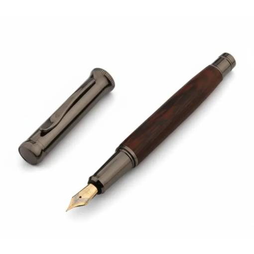 Foto - Fából készült tinta töltőtoll - Barna-fekete