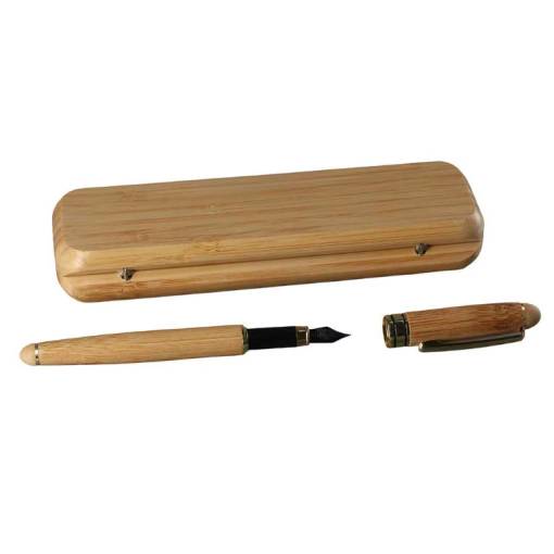 Foto - Bambusz scrapbooking töltőtoll tokban - Világosbarna
