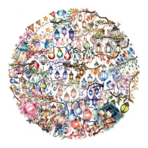 Foto - Scrapbooking matricák - Lámpások, 50 darab