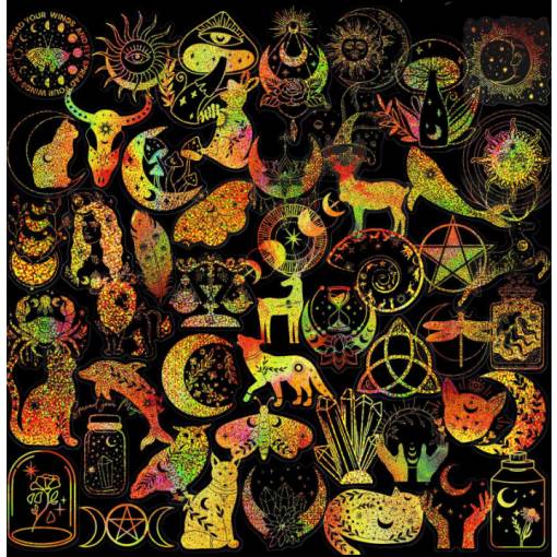 Foto - Scrapbooking matricák - Holografikus mix, 100 darab