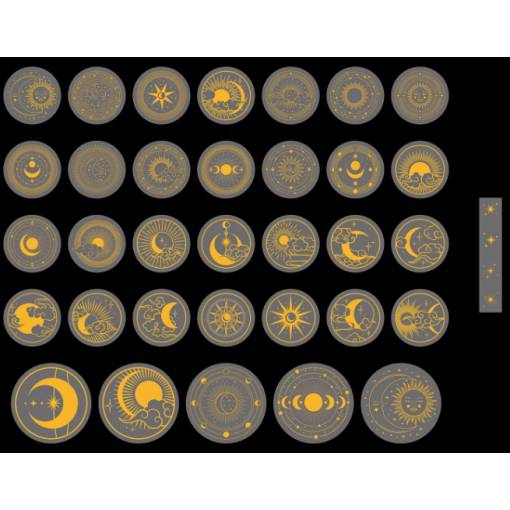 Foto - Scrapbooking matricák - Arany csillagok, 70 darab