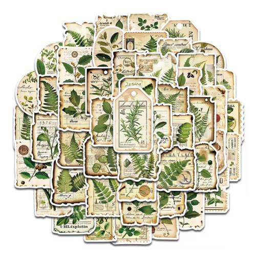 Foto - Scrapbooking matricák - Erdei növények, 50 darab