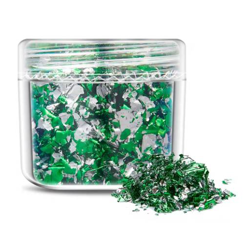 Foto - Scrapbooking dekoratív betétek fémből - Zöld ezüst, JB25