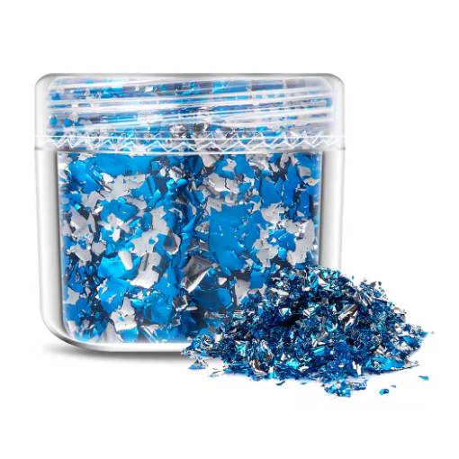 Foto - Scrapbooking dekoratív betétek fémből - Kék ezüst, JB26