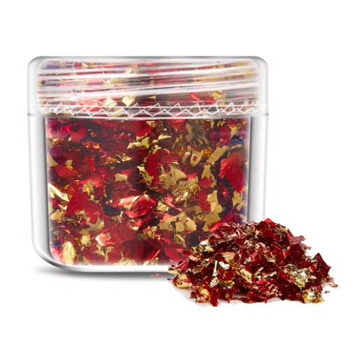 Foto - Scrapbooking dekoratív betétek fémből - Piros arany, JB27