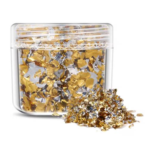 Foto - Scrapbooking dekoratív betétek fémből - Arany ezüst, JB28