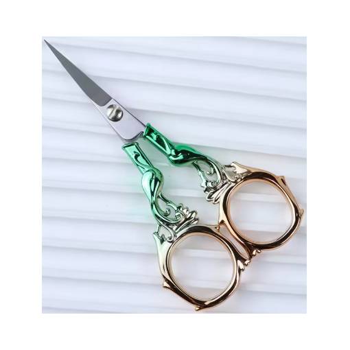 Foto - Scrapbooking fém ollók főnixszel - Zöld rózsaarannyal