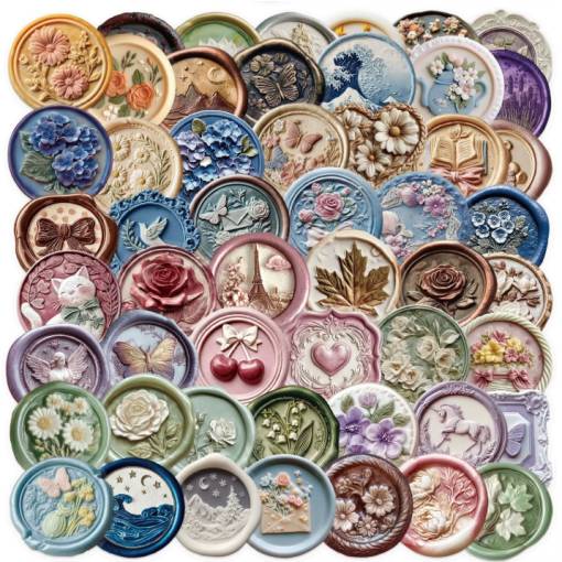 Foto - Scrapbooking matricák - A viasz utánzata, 104 darab